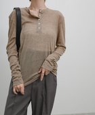 【セレクトモカ/SELECT MOCA】のヘンリーネックシアーロンT 人気、トレンドファッション・服の通販 founy(ファニー) ファッション Fashion レディースファッション Fashion for Women トップス・カットソー Cut & Sew Tops ロングTシャツ・Tシャツ Longline T-Shirts & Tees おすすめ Recommended / Our Picks カットソー Cut and Sewn Top シアー Sheer, See-Through フィット Fit, Slim Fit ルーズ Loose, Oversized thumbnail グレイッシュベージュ-230|ID: prp329100004733376 ipo3291000000034286454