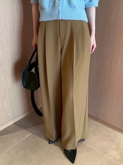 【ミラオーウェン/Mila Owen】のドライタッチ2タックワイドパンツ インテリア・キッズ・メンズ・レディースファッション・服の通販 founy(ファニー) 　ファッション　Fashion　レディースファッション　Fashion for Women　パンツ　Pants & Trousers　ストレッチ　Stretch, Stretchy Fabric　スマート　Smart, Elegant　トレンド　Trend, Trending Now　モダン　Modern, Contemporary　ワイド　Wide, Wide Fit　CML[038]|ID: prp329100004733407 ipo3291000000034369561