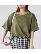 【テチチ/Te chichi】のプレーティング袖タックTシャツ カーキ|ID: prp329100004733410 ipo3291000000034291338