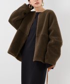 【マイカ ディール/MICA & DEAL】のリバーシブルノーカラーボアコート 人気、トレンドファッション・服の通販 founy(ファニー) ファッション Fashion レディースファッション Fashion for Women アウター Coat / Outerwear Collection コート・ロングコート・ピーコート Long Coats, Peacoats & More ダウン Down, Puffer デニム Denim, Jeans Material パーカー Hoodie, Parka フェイクムートン Faux Shearling, Faux Mouton ポケット Pocket, Pocket Detail ムートン Shearling, Mouton リバーシブル Reversible, Two-Sided リラックス Relax, Relaxed Fit thumbnail BROWN|ID: prp329100004733451 ipo3291000000034289858