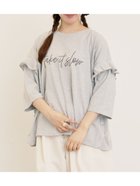 【サマンサモスモス/Samansa Mos2】の接触冷感 袖フリルロゴ刺繍Tシャツ グレー|ID: prp329100004733460 ipo3291000000034274931