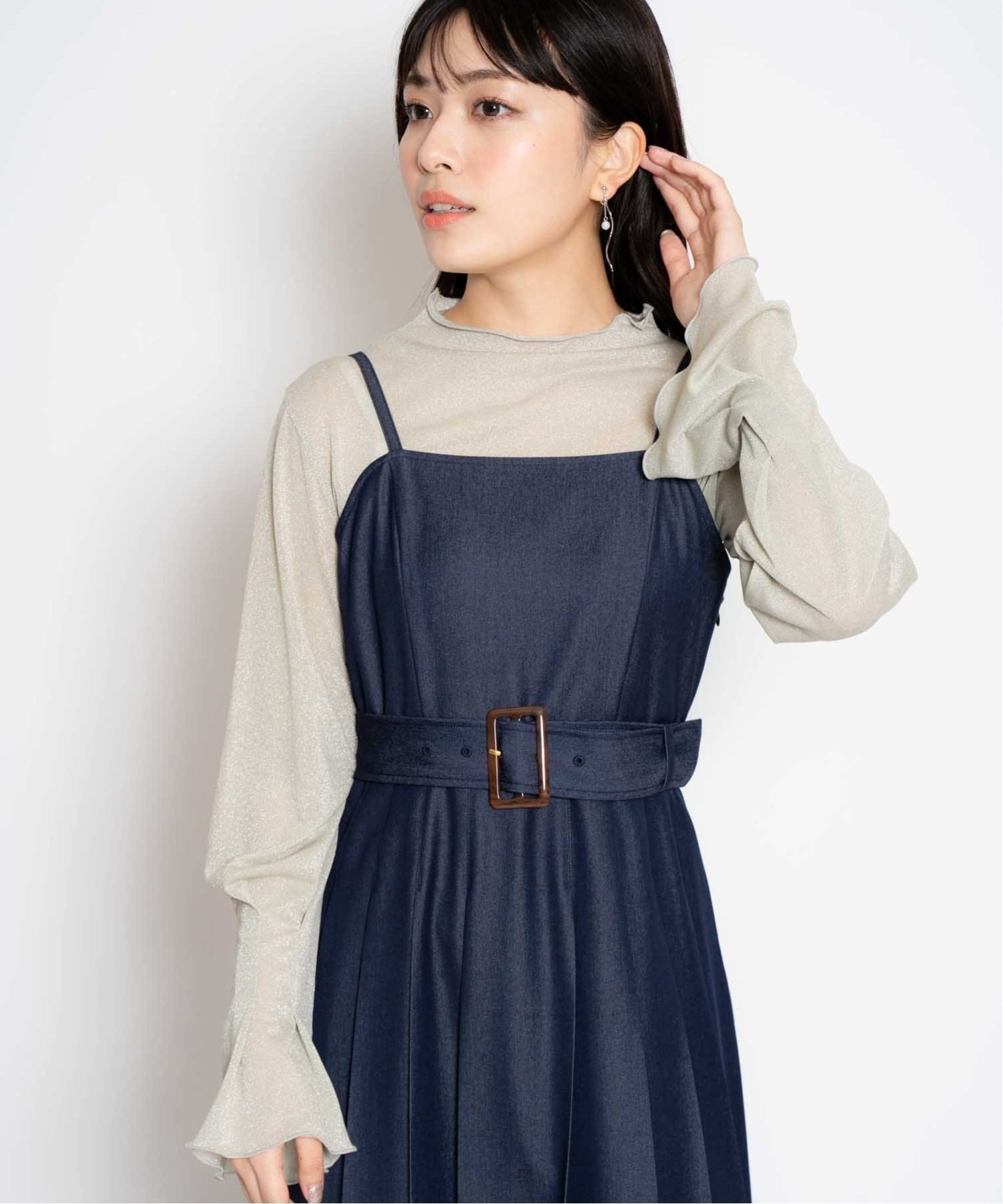 【ノエラ/Noela】のラメタックスリーブカットソー インテリア・キッズ・メンズ・レディースファッション・服の通販 founy(ファニー) 　ファッション　Fashion　レディースファッション　Fashion for Women　トップス・カットソー　Cut & Sew Tops　カットソー・ベーシックTシャツ　Cut-and-Sewn Tops / Stretch Tees & Basics　インナー　Innerwear　キャミソール　Camisole, Spaghetti Strap Top　ライトグリーン|ID: prp329100004733474 ipo3291000000034651841