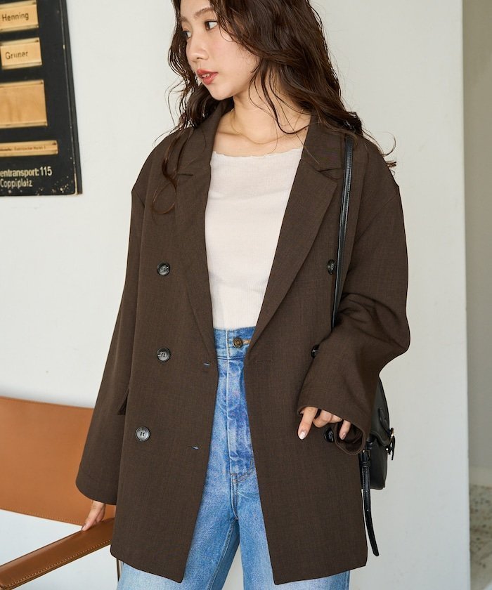 【フリークスストア/FREAK'S STORE】のダブル テーラード ジャケット【限定展開】 25AW インテリア・キッズ・メンズ・レディースファッション・服の通販 founy(ファニー) 　ファッション　Fashion　レディースファッション　Fashion for Women　アウター　Coat / Outerwear Collection　レディースジャケット・軽アウター　Jackets　テーラードジャケット / 通勤・きれいめスタイル　Tailored Jackets & Blazers　2025年　2025　2025-2026秋冬・A/W　Autumn/Winter 2025–26 AW25–26　冬　Winter / This Winter　おすすめ　Recommended / Our Picks　カットソー　Cut and Sewn Top　シンプル　Simple, Minimal　ジャケット　Jacket, Outerwear　ダブル　Double, Double-Breasted　テーラード　Tailored, Tailored Fit　バランス　Balance, Style Balance　フェミニン　Feminine, Girly　リラックス　Relax, Relaxed Fit　ワイド　Wide, Wide Fit　エレガント 上品　Elegant　A/W・秋冬　Autumn/Winter　ブラウン|ID: prp329100004733554 ipo3291000000034262459
