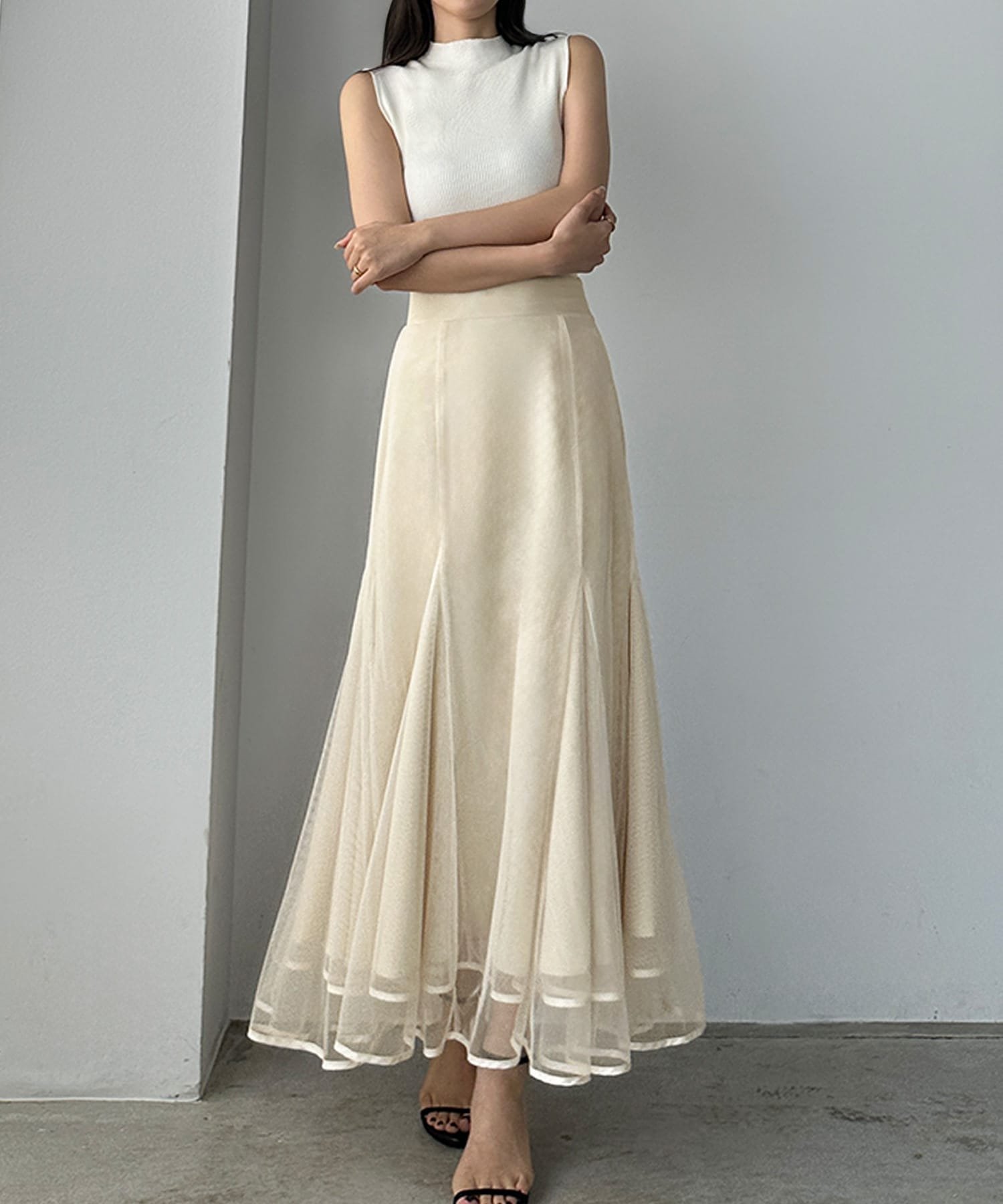 【ジュノア/JUNOAH】のLouere チュールマーメイドスカート インテリア・キッズ・メンズ・レディースファッション・服の通販 founy(ファニー) 　ファッション　Fashion　レディースファッション　Fashion for Women　スカート　Skirts　チュール　Tulip, Tulip Motif　アイボリー|ID: prp329100004733591 ipo3291000000034986298