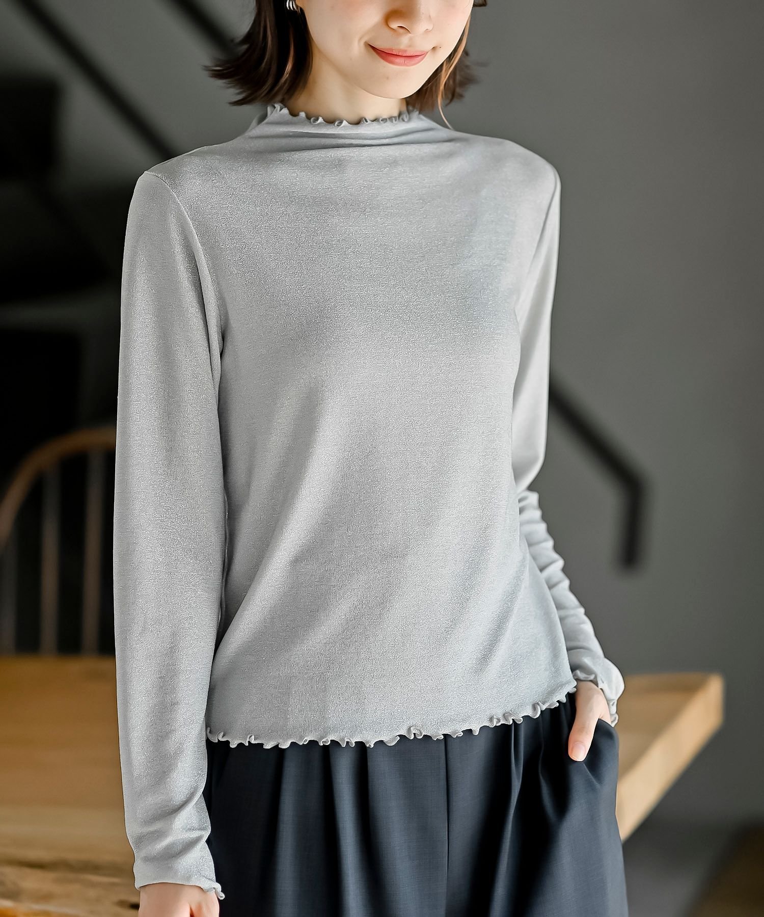 【アールピーエス/rps】のボトルネックラメカットソー インテリア・キッズ・メンズ・レディースファッション・服の通販 founy(ファニー) ファッション Fashion レディースファッション Fashion for Women トップス・カットソー Cut & Sew Tops カットソー・ベーシックTシャツ Cut-and-Sewn Tops / Stretch Tees & Basics インナー Innerwear コンパクト Compact, Small Size フェミニン Feminine, Girly ロング Long, Long-Length エレガント 上品 Elegant 再入荷 Restock / Back in Stock シルバー|ID: prp329100004733610 ipo3291000000034562941