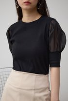【アズール バイ マウジー/AZUL by moussy】のシアースリーブパフトップス 人気、トレンドファッション・服の通販 founy(ファニー) ファッション Fashion レディースファッション Fashion for Women トップス・カットソー Cut & Sew Tops 2024年 2024 2024春夏・S/S Spring/Summer 2024 SS24 インナー Innerwear キャミワンピース Cami Dress, Slip Dress シアー Sheer, See-Through トレンド Trend, Trending Now 夏 Summer S/S・春夏 SS, Spring/Summer, Warm Season thumbnail BLK|ID: prp329100004733672 ipo3291000000034300692