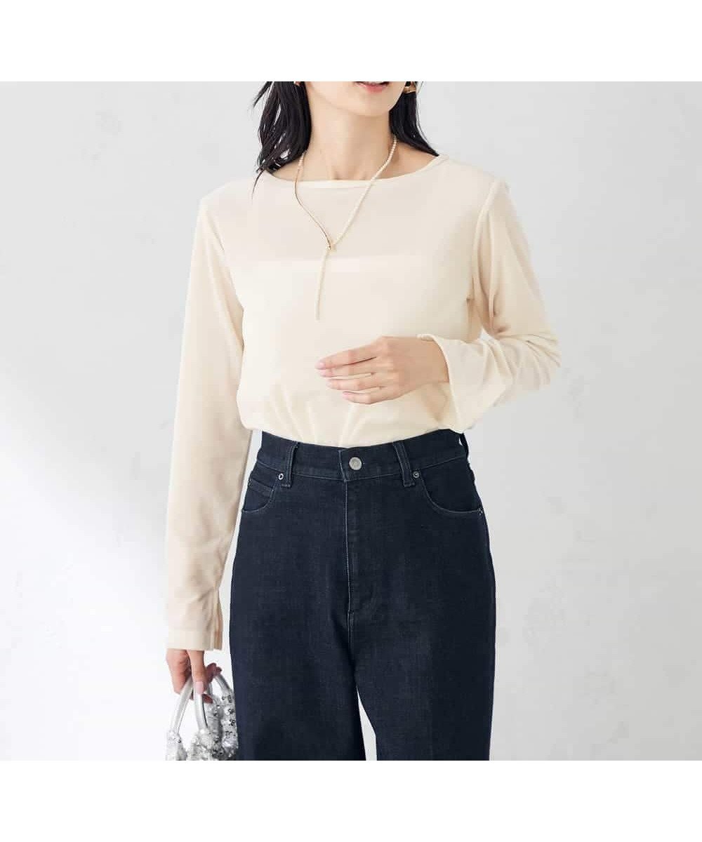 【アー ヴェー ヴェー/a.v.v】のシアーベロアトップス インテリア・キッズ・メンズ・レディースファッション・服の通販 founy(ファニー) 　ファッション　Fashion　レディースファッション　Fashion for Women　トップス・カットソー　Cut & Sew Tops　ベロアトップス　Velour Tops / Velvet-Look Items　イエロー　Yellow　インナー　Innerwear　春　Spring　シンプル　Simple, Minimal　スラックス　Slacks, Dress Pants　スリット　Slit, Slit Detail　デニム　Denim, Jeans Material　ビスチェ　Bustier, Corset Top　ベロア　Velour, Soft Velvet　ボトム　Bottoms, Lower Wear　再入荷　Restock / Back in Stock　おすすめ　Recommended / Our Picks　アイボリー|ID: prp329100004733674 ipo3291000000034701398