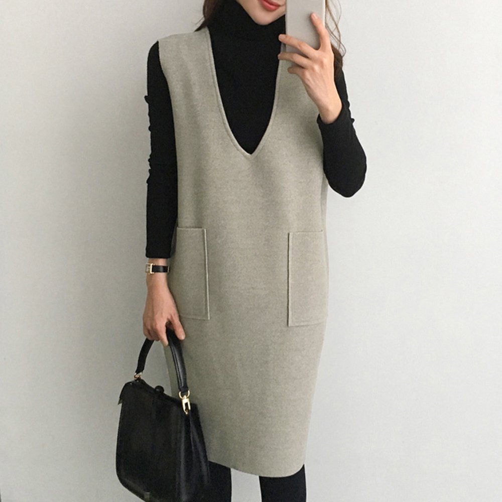 【ミニミニストア/miniministore】のワンピース ジャンパースカートレディース インテリア・キッズ・メンズ・レディースファッション・服の通販 founy(ファニー) 　ファッション　Fashion　レディースファッション　Fashion for Women　スカート　Skirts　チュニック　Tunic, Long Top　デニム　Denim, Jeans Material　トレンド　Trend, Trending Now　ベスト　Vest, Waistcoat　無地　Plain, Solid Color　A/W・秋冬　Autumn/Winter　ビジネス 仕事 通勤　Business / Work / Commuting　グレージュ|ID: prp329100004733692 ipo3291000000034194423
