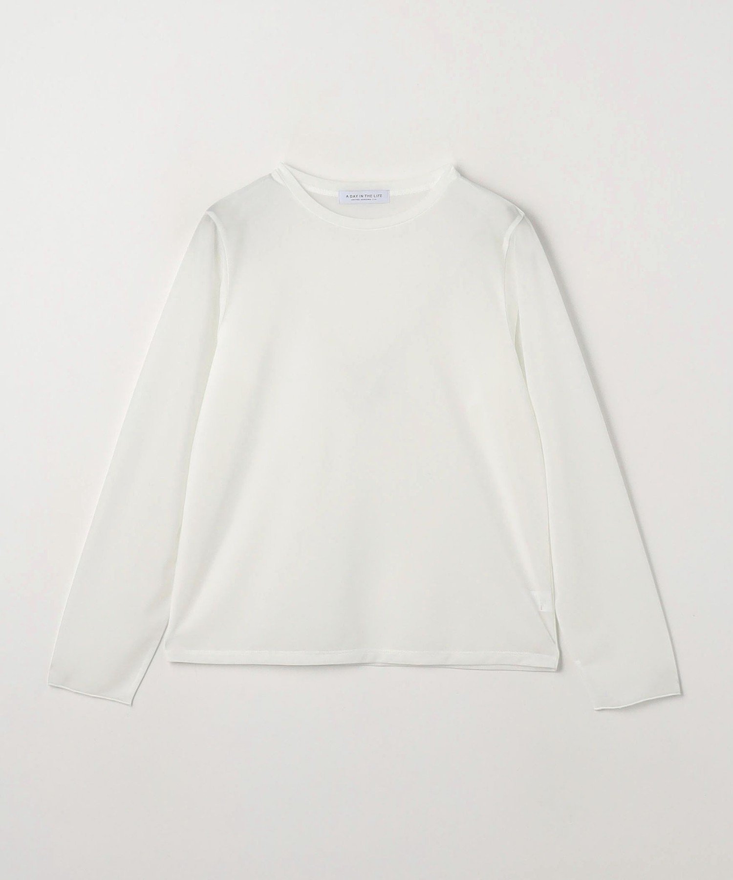 【ユナイテッドアローズ/UNITED ARROWS】のシアー クルーネックカットソー A DAY IN THE LIFE インテリア・キッズ・メンズ・レディースファッション・服の通販 founy(ファニー) 　ファッション　Fashion　レディースファッション　Fashion for Women　トップス・カットソー　Cut & Sew Tops　カットソー・ベーシックTシャツ　Cut-and-Sewn Tops / Stretch Tees & Basics　インナー　Innerwear　シアー　Sheer, See-Through　シンプル　Simple, Minimal　タンク　Tank Top, Sleeveless Top　トレンド　Trend, Trending Now　フィット　Fit, Slim Fit　フラット　Flat, Flat Shoes　ボーダー　Border, Stripe　アウトレット　Outlet / Clearance　OFF WHITE|ID: prp329100004733707 ipo3291000000034249313