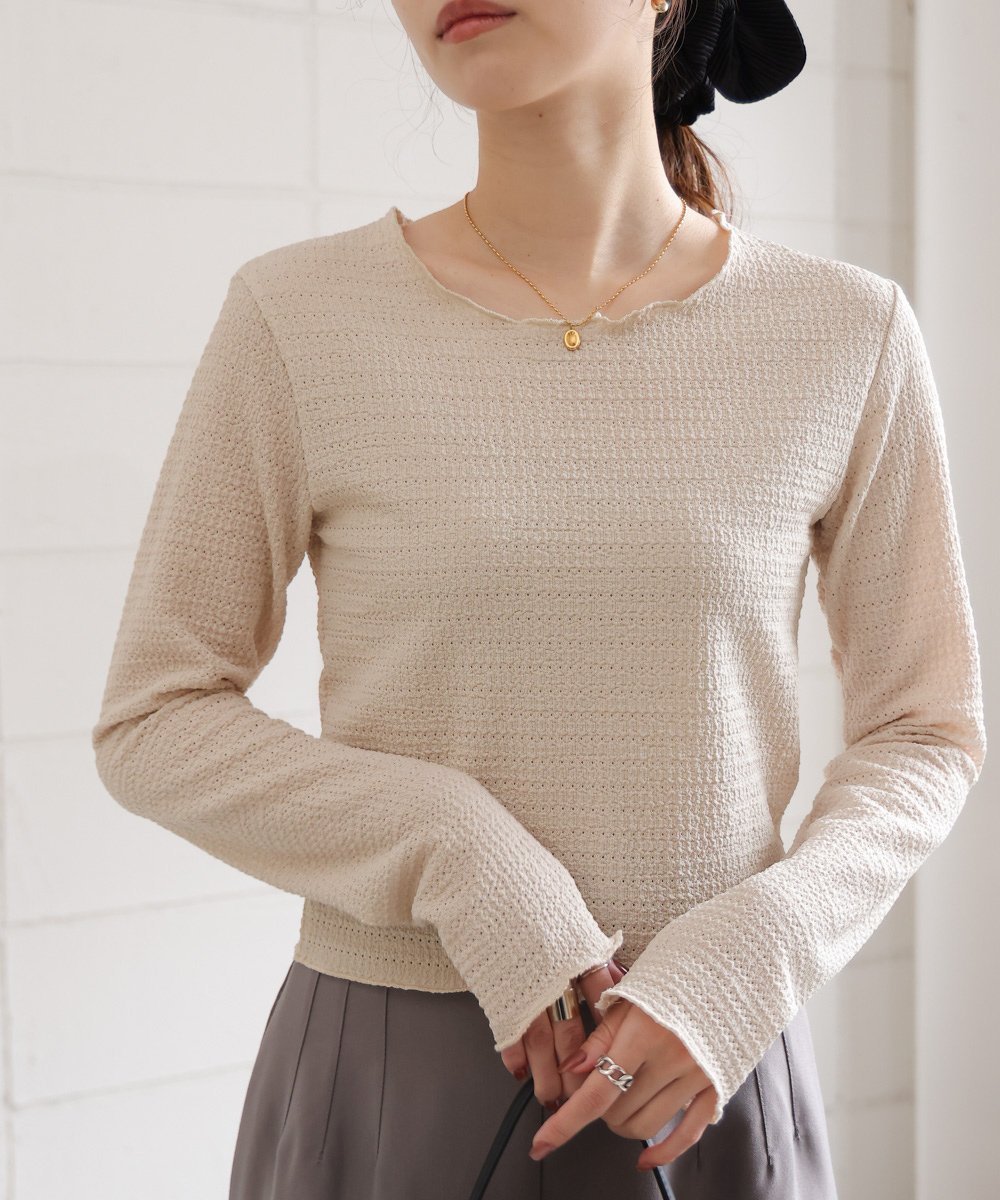 【バブ ブージュルード/Bab Bou Jeloud】のメローデザイントップス インテリア・キッズ・メンズ・レディースファッション・服の通販 founy(ファニー) 　ファッション　Fashion　レディースファッション　Fashion for Women　トップス・カットソー　Cut & Sew Tops　インナー　Innerwear　カーディガン　Cardigan, Knitwear　キャミワンピース　Cami Dress, Slip Dress　スウェット / スエット　Sweatshirt, Sweatwear　ストレッチ　Stretch, Stretchy Fabric　スマート　Smart, Elegant　チェック　Check, Plaid, Tartan　デニム　Denim, Jeans Material　フィット　Fit, Slim Fit　フェミニン　Feminine, Girly　ワイド　Wide, Wide Fit　再入荷　Restock / Back in Stock　おすすめ　Recommended / Our Picks　ECRU|ID: prp329100004733716 ipo3291000000034247732