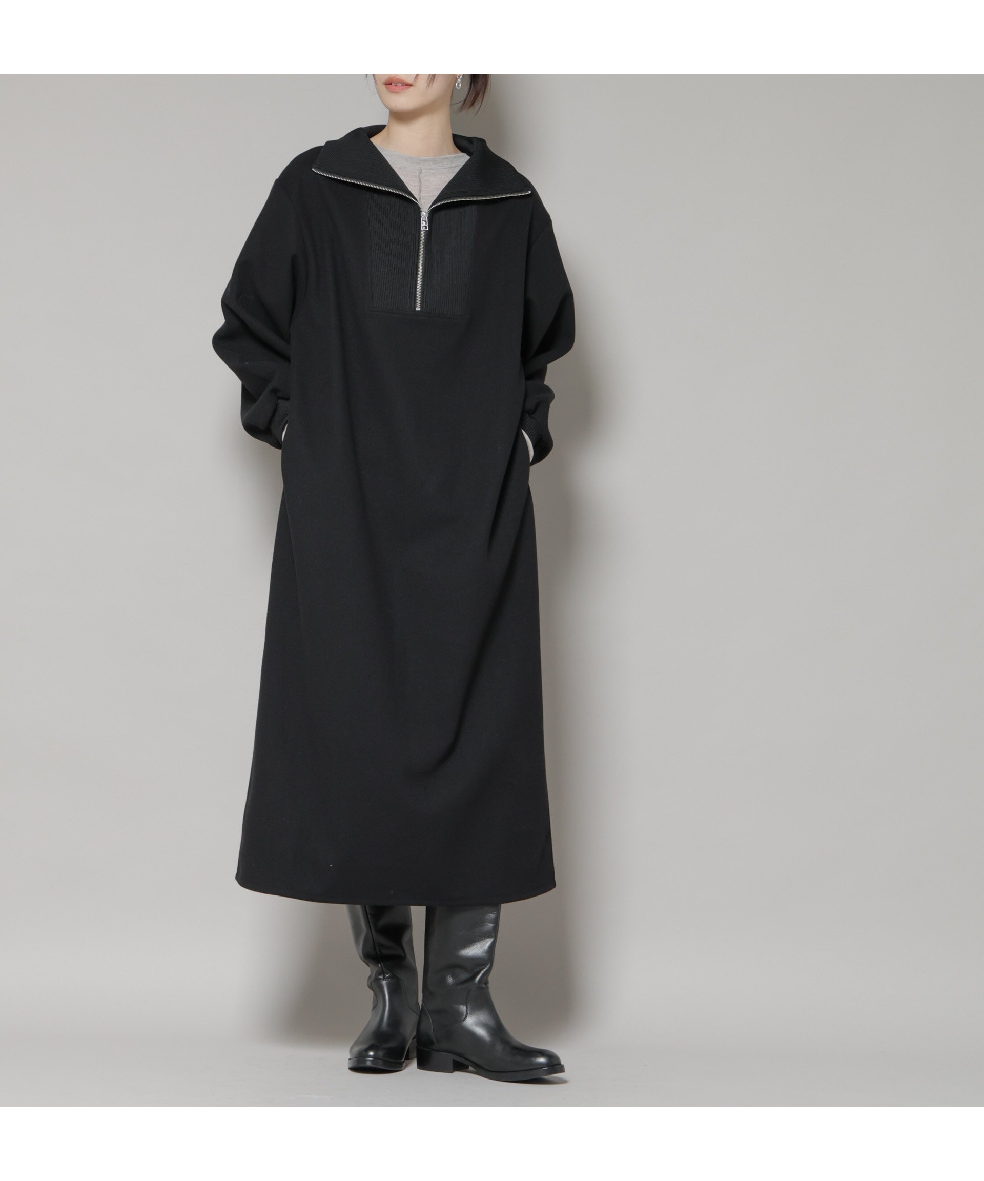 【ナノ ユニバース/nano universe】の圧縮起毛ハーフジップワンピース 人気、トレンドファッション・服の通販 founy(ファニー) 　ファッション　Fashion　レディースファッション　Fashion for Women　ワンピース　Dresses　インナー　Innerwear　ウォッシャブル　Machine Washable　シンプル　Simple, Minimal　ジップ　Zip, Zipper　タートルネック　Turtleneck, High Neck　フロント　Front, Front Design　ベーシック　Basic, Essential　アウトレット　Outlet / Clearance　2025年　2025　2025-2026秋冬・A/W　Autumn/Winter 2025–26 AW25–26　 other-1|ID: prp329100004733721 ipo3291000000034194572