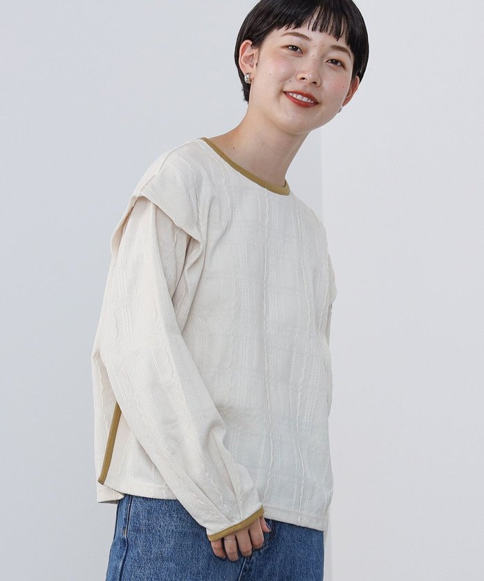 【ビームス ウイメン/BEAMS】のチェック柄ジャカード パイピングプルオーバー インテリア・キッズ・メンズ・レディースファッション・服の通販 founy(ファニー) https://founy.com/ ファッション Fashion レディースファッション Fashion for Women トップス・カットソー Cut & Sew Tops カジュアルプルオーバー・ニットトップス Pullovers & Knit Tops / Casual Pullovers シンプル Simple, Minimal ジャカード／ジャガード Jacquard, Woven Pattern チェック Check, Plaid, Tartan バランス Balance, Style Balance パイピング Piping, Trim Design |ID: prp329100004733735 ipo3291000000034194639