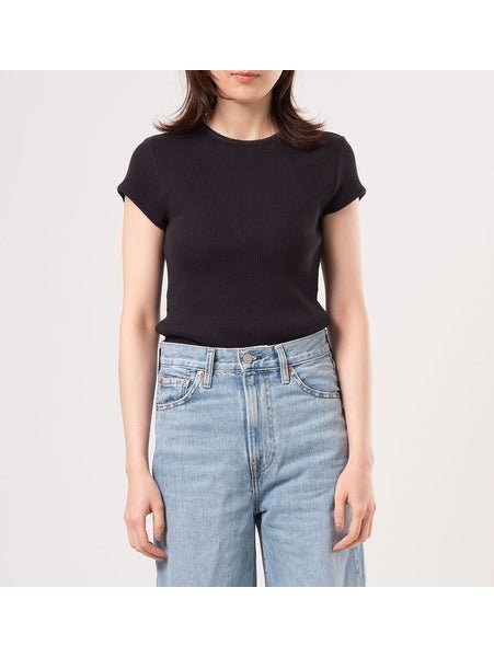 【リーバイス/Levis】のDRY GOODS ワッフルTシャツ インテリア・キッズ・メンズ・レディースファッション・服の通販 founy(ファニー) 　ファッション　Fashion　レディースファッション　Fashion for Women　トップス・カットソー　Cut & Sew Tops　シャツ・ブラウス・オフィスカジュアル　Elegant Blouses & Button-Ups　ロングTシャツ・Tシャツ　Longline T-Shirts & Tees　シンプル　Simple, Minimal　ワッフル　Waffle, Waffle Knit　Blacks|ID: prp329100004733819 ipo3291000000034891939