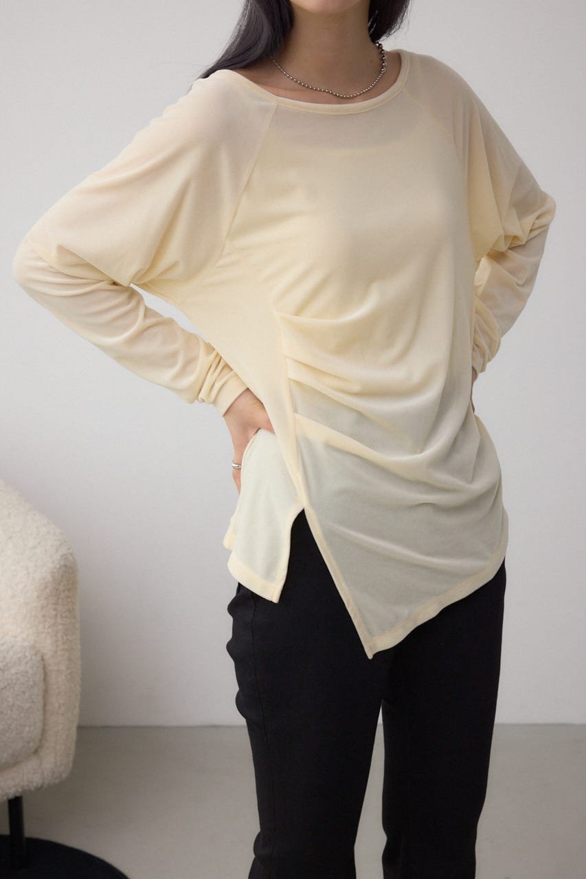 【アズール バイ マウジー/AZUL by moussy】のベロアアシメカットトップス 人気、トレンドファッション・服の通販 founy(ファニー) 　ファッション　Fashion　レディースファッション　Fashion for Women　トップス・カットソー　Cut & Sew Tops　ベロアトップス　Velour Tops / Velvet-Look Items　アシンメトリー　Asymmetrical Style　ストレッチ　Stretch, Stretchy Fabric　スラックス　Slacks, Dress Pants　デニム　Denim, Jeans Material　フィット　Fit, Slim Fit　ベロア　Velour, Soft Velvet　エレガント 上品　Elegant　 other-1|ID: prp329100004733832 ipo3291000000034648512