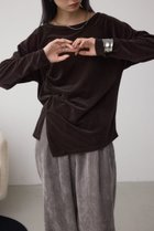 【アズール バイ マウジー/AZUL by moussy】のベロアアシメカットトップス 人気、トレンドファッション・服の通販 founy(ファニー) ファッション Fashion レディースファッション Fashion for Women トップス・カットソー Cut & Sew Tops ベロアトップス Velour Tops / Velvet-Look Items アシンメトリー Asymmetrical Style ストレッチ Stretch, Stretchy Fabric スラックス Slacks, Dress Pants デニム Denim, Jeans Material フィット Fit, Slim Fit ベロア Velour, Soft Velvet エレガント 上品 Elegant thumbnail D/BRN3|ID: prp329100004733832 ipo3291000000034648514