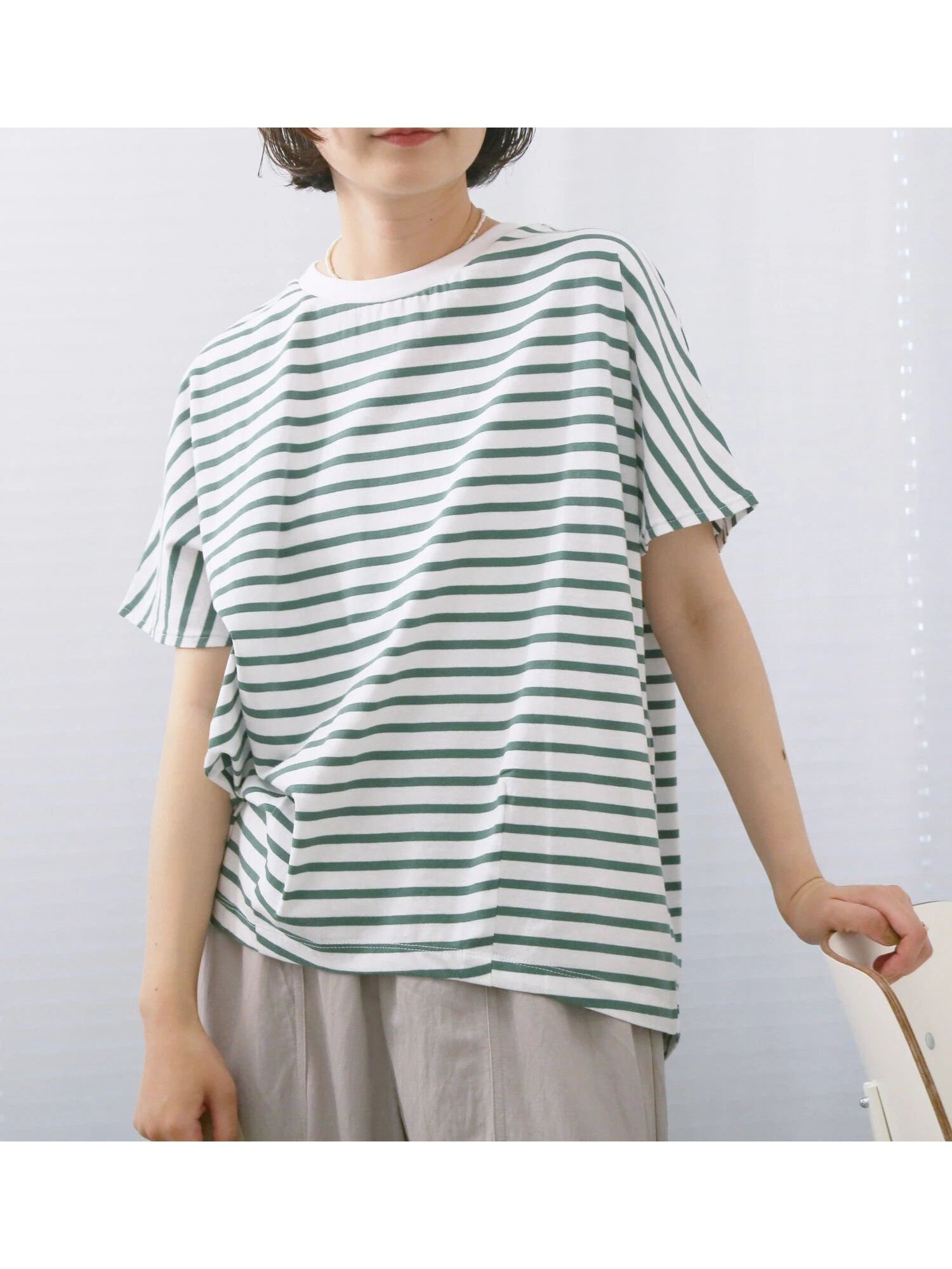 【サマンサモスモス/Samansa Mos2】の【USAコットン】アソートフレンチスリーブTシャツ インテリア・キッズ・メンズ・レディースファッション・服の通販 founy(ファニー) ファッション Fashion レディースファッション Fashion for Women トップス・カットソー Cut & Sew Tops シャツ・ブラウス・オフィスカジュアル Elegant Blouses & Button-Ups ロングTシャツ・Tシャツ Longline T-Shirts & Tees スリーブ Sleeve, Long Sleeve / Short Sleeve フレンチ French, French Style 定番 Standard, Basic Item グリーン|ID: prp329100004733874 ipo3291000000034799439