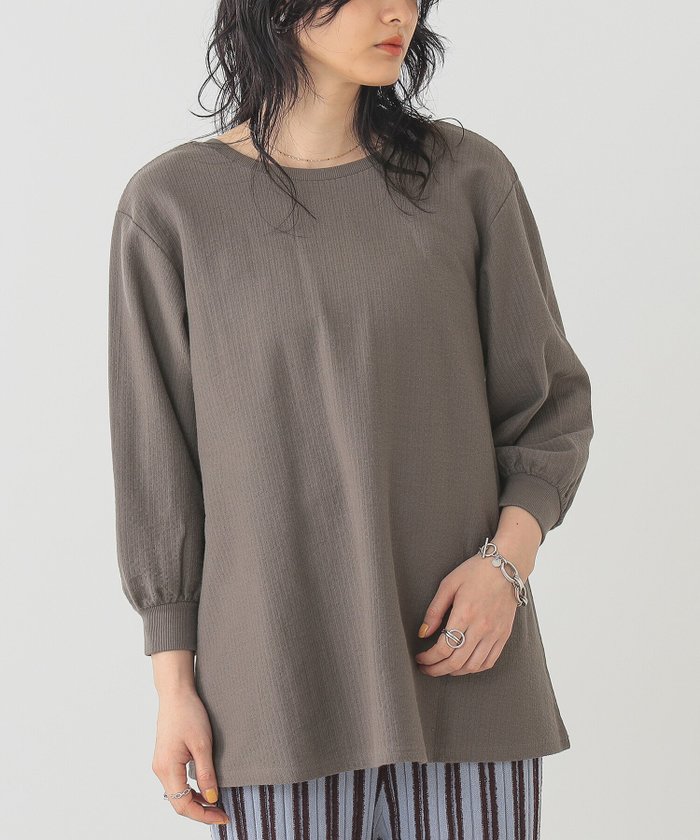 【ビームス ウイメン/BEAMS】のB MING by BEAMS / 変形 テレコ プルオーバー 22SS インテリア・キッズ・メンズ・レディースファッション・服の通販 founy(ファニー) https://founy.com/ ファッション Fashion レディースファッション Fashion for Women トップス・カットソー Cut & Sew Tops カジュアルプルオーバー・ニットトップス Pullovers & Knit Tops / Casual Pullovers 2022年 2022 2022 春夏 S/S Spring/Summer 2022 SS22 ギャザー Gathered, Ruffled ジャカード／ジャガード Jacquard, Woven Pattern テレコ Ribbed, Rib Stitch フレア Flare, Flared リラックス Relax, Relaxed Fit |ID: prp329100004733882 ipo3291000000034195321