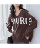 【バンヤードストーム/BARNYARDSTORM】のビッグロゴVネックニット / ハンドウォッシャブル【WEB限定カラー】 人気、トレンドファッション・服の通販 founy(ファニー) ファッション Fashion レディースファッション Fashion for Women トップス・カットソー Cut & Sew Tops ニット Knit Tops & Sweaters Vネックトップス V-Neck Tops / V-Cut Neckline Shirts おすすめ Recommended / Our Picks アクリル Acrylic Material バランス Balance, Style Balance ビッグ Big, Oversized ワイド Wide, Wide Fit 人気 Popular, Best Seller 秋 Autumn thumbnail ブラウン|ID: prp329100004733907 ipo3291000000034580342