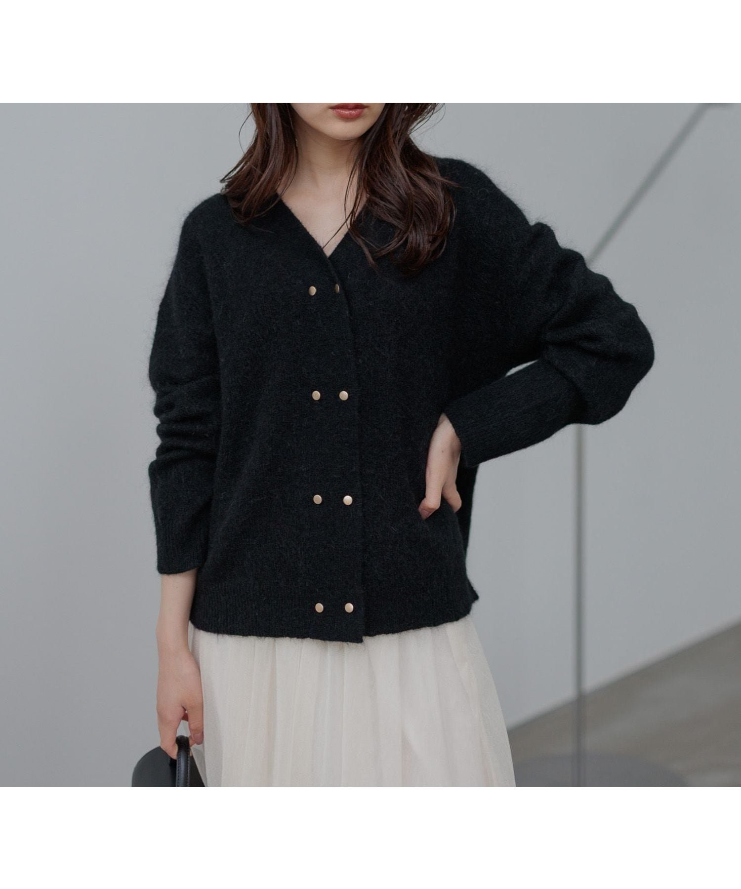 【アンデミュウ/Andemiu】の【手洗い可能】モヘアWキンボタンカーディガン 人気、トレンドファッション・服の通販 founy(ファニー) 　ファッション　Fashion　レディースファッション　Fashion for Women　トップス・カットソー　Cut & Sew Tops　カーディガン・羽織り　Layered Style Cardigans　エレガント 上品　Elegant　シルク　Silk, 100% Silk　ジャケット　Jacket, Outerwear　スリット　Slit, Slit Detail　ダブル　Double, Double-Breasted　デコルテ　Décolleté, Neckline　フロント　Front, Front Design　冬　Winter / This Winter　 other-1|ID: prp329100004733999 ipo3291000000034661629
