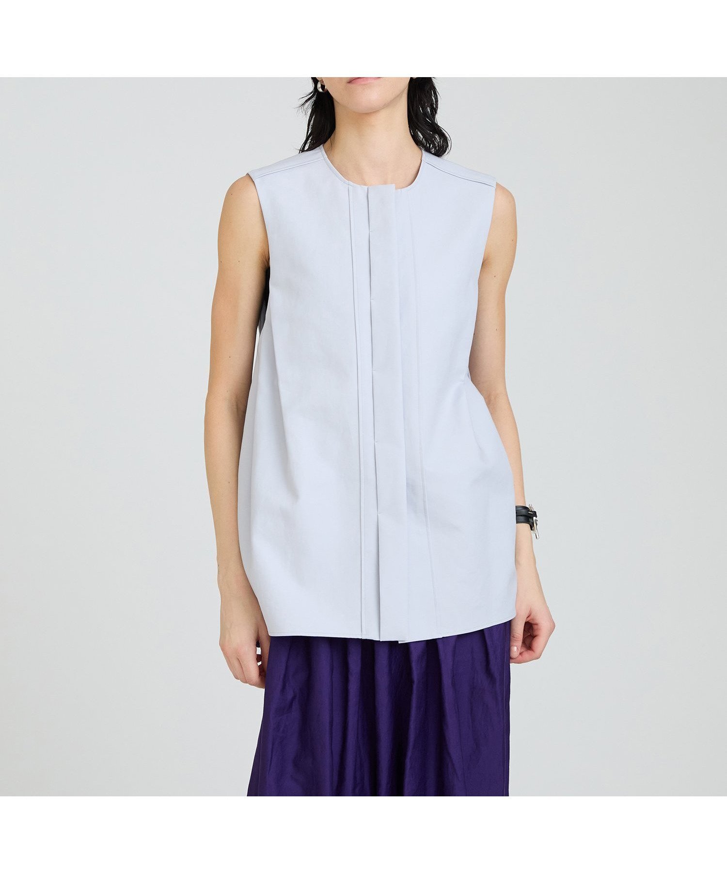 【ハウス オブ ロータス/HOUSE OF LOTUS】のコットンダブルクロスサイドタックジレ インテリア・キッズ・メンズ・レディースファッション・服の通販 founy(ファニー) 　ファッション　Fashion　レディースファッション　Fashion for Women　アウター　Coat / Outerwear Collection　トップス・カットソー　Cut & Sew Tops　ベスト&ジレ / 重ね着スタイル　Vests & Gilets　2025年　2025　2025春夏・S/S　Spring/Summer 2025 SS25　タンブラー　Tumbler, Travel Mug　ネップ　Nepp, Slub Yarn　フォルム　Silhouette, Form　夏　Summer　S/S・春夏　SS, Spring/Summer, Warm Season　ライトグレー|ID: prp329100004734041 ipo3291000000034196491
