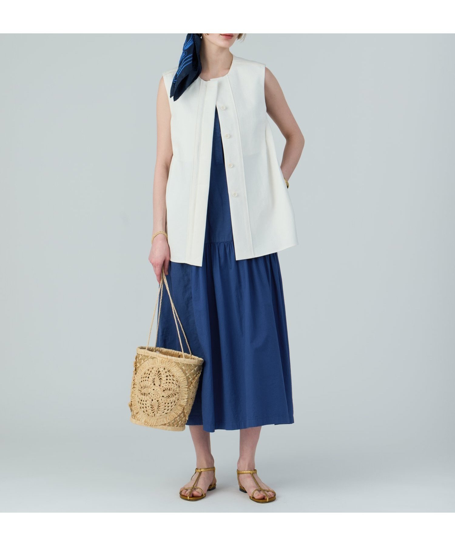 【ハウス オブ ロータス/HOUSE OF LOTUS】のコットンダブルクロスサイドタックジレ インテリア・キッズ・メンズ・レディースファッション・服の通販 founy(ファニー) 　ファッション　Fashion　レディースファッション　Fashion for Women　アウター　Coat / Outerwear Collection　トップス・カットソー　Cut & Sew Tops　ベスト&ジレ / 重ね着スタイル　Vests & Gilets　2025年　2025　2025春夏・S/S　Spring/Summer 2025 SS25　タンブラー　Tumbler, Travel Mug　ネップ　Nepp, Slub Yarn　フォルム　Silhouette, Form　夏　Summer　S/S・春夏　SS, Spring/Summer, Warm Season　ホワイト|ID: prp329100004734041 ipo3291000000034196493