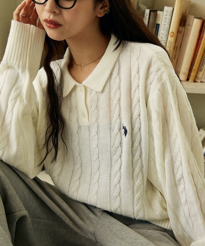 【フリークスストア/FREAK'S STORE】のケーブルニット ポロ プルオーバー 限定展開 25AW インテリア・キッズ・メンズ・レディースファッション・服の通販 founy(ファニー) https://founy.com/ ファッション Fashion レディースファッション Fashion for Women トップス・カットソー Cut & Sew Tops ニット Knit Tops & Sweaters カジュアルプルオーバー・ニットトップス Pullovers & Knit Tops / Casual Pullovers 2025年 2025 2025-2026秋冬・A/W Autumn/Winter 2025–26 AW25–26 |ID: prp329100004734047 ipo3291000000034196523