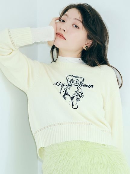 【リリーブラウン/Lily Brown】のLily Bearエンブロイダリーニットトップス 人気、トレンドファッション・服の通販 founy(ファニー) ファッション Fashion レディースファッション Fashion for Women トップス・カットソー Cut & Sew Tops ニット Knit Tops & Sweaters キャラクター Character, Licensed Characters スマート Smart, Elegant プリーツ Pleats, Pleated おすすめ Recommended / Our Picks エレガント 上品 Elegant other-1|ID: prp329100004734063 ipo3291000000034533873