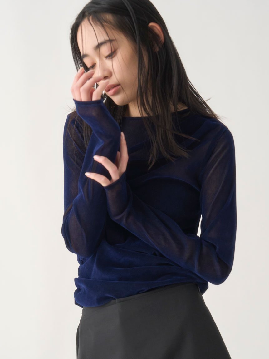 【ミースロエ/MIESROHE】の【ウォッシャブル】ワンショルドレープフロッキーチュールTOPS インテリア・キッズ・メンズ・レディースファッション・服の通販 founy(ファニー) 　雑誌掲載アイテム　Magazine Picks & Fashion Features　ファッション雑誌　Fashion Magazines　ヴェリィ　VERY　バイラ　BAILA　ファッション　Fashion　レディースファッション　Fashion for Women　トップス・カットソー　Cut & Sew Tops　アシンメトリー　Asymmetrical Style　インナー　Innerwear　ウォッシャブル　Machine Washable　オケージョン　Occasion Wear　洗える　Machine Washable　12月号　December Issue　3月号　March Issue　シャーリング　Shirring, Ruched　スマート　Smart, Elegant　雑誌　Magazine, Fashion Magazine　チュール　Tulip, Tulip Motif　ドレープ　Drape, Draping Fabric　2月号　February Issue, Feb. Edition　冬　Winter / This Winter　A/W・秋冬　Autumn/Winter　NVY[089]|ID: prp329100004734071 ipo3291000000034930444