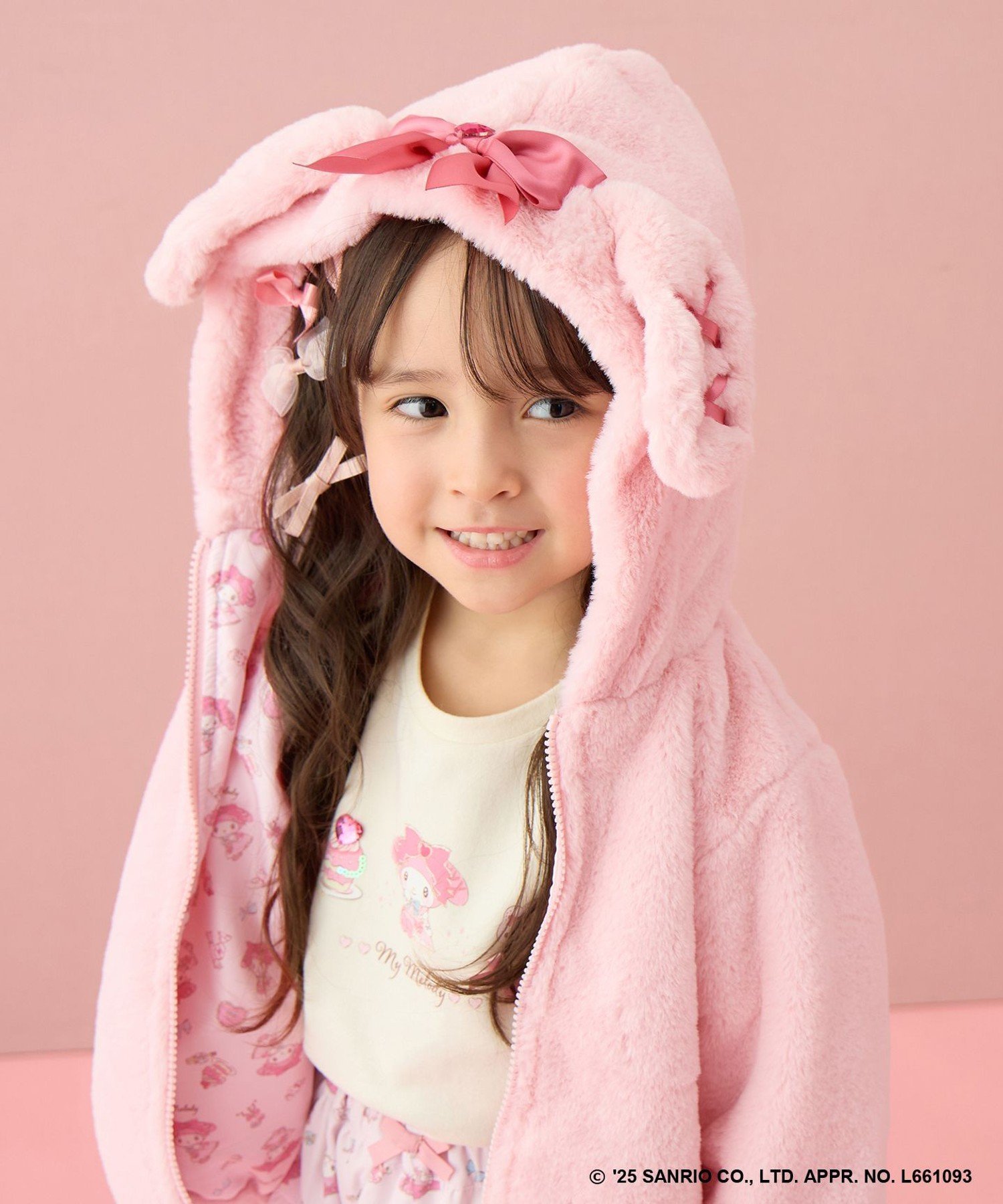 【エニー/ANY / KIDS】の【マイメロディ クロミ×ANY KIDS】なりきりブルゾン 人気、トレンドファッション・服の通販 founy(ファニー) 　ファッション　Fashion　キッズファッション　Fashion for Kids　キャラクター　Character, Licensed Characters　チェック　Check, Plaid, Tartan　チャーム　Charm, Pendant　ティアードスカート　Tiered Skirt, Flounced Skirt　トレーナー　Sweatshirt, Trainer　人気　Popular, Best Seller　長袖　Long Sleeve, Full Sleeve　ブルゾン　Blouson, Bomber Jacket　ポケット　Pocket, Pocket Detail　ポシェット　Pochette, Mini Bag　モチーフ　Motif, Design Theme　リボン　Ribbon, Bow　A/W・秋冬　Autumn/Winter　 other-1|ID: prp329100004734100 ipo3291000000034490129