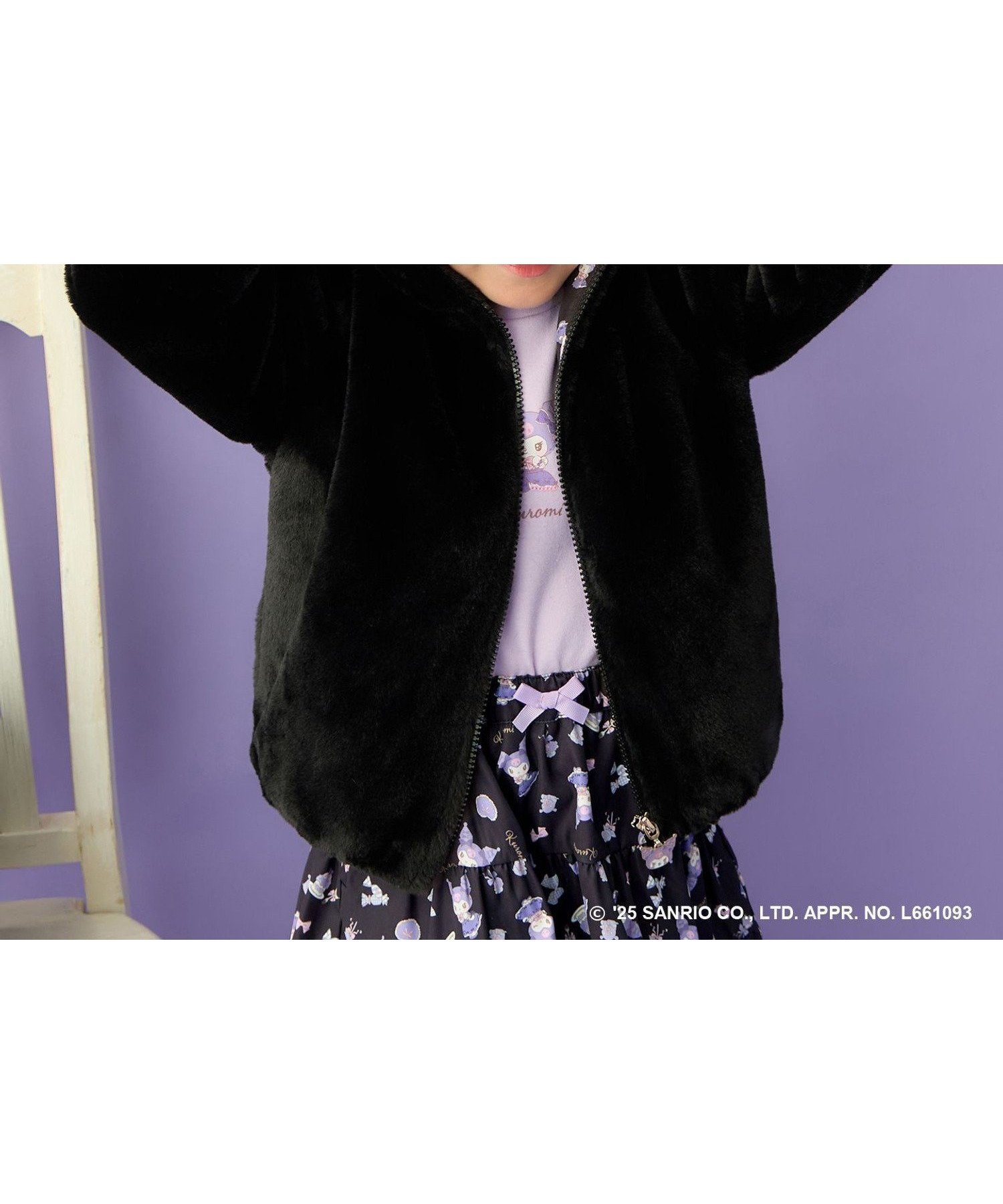 【エニー/ANY / KIDS】の【マイメロディ クロミ×ANY KIDS】なりきりブルゾン インテリア・キッズ・メンズ・レディースファッション・服の通販 founy(ファニー) 　ファッション　Fashion　キッズファッション　Fashion for Kids　キャラクター　Character, Licensed Characters　チェック　Check, Plaid, Tartan　チャーム　Charm, Pendant　ティアードスカート　Tiered Skirt, Flounced Skirt　トレーナー　Sweatshirt, Trainer　人気　Popular, Best Seller　長袖　Long Sleeve, Full Sleeve　ブルゾン　Blouson, Bomber Jacket　ポケット　Pocket, Pocket Detail　ポシェット　Pochette, Mini Bag　モチーフ　Motif, Design Theme　リボン　Ribbon, Bow　A/W・秋冬　Autumn/Winter　ブラック×クロミ[005]|ID: prp329100004734100 ipo3291000000034490132