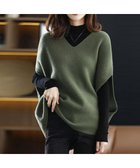 【ミニミニストア/miniministore】のニットベスト レディースチョッキ 重ね着 カーキ|ID: prp329100004734143 ipo3291000000034483028