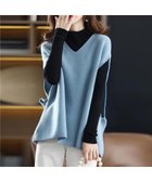 【ミニミニストア/miniministore】のニットベスト レディースチョッキ 重ね着 ブルー|ID: prp329100004734143 ipo3291000000034949283