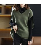 【ミニミニストア/miniministore】のニットベスト レディースチョッキ 重ね着 カーキ|ID: prp329100004734143 ipo3291000000034949286