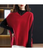 【ミニミニストア/miniministore】のニットベスト レディースチョッキ 重ね着 レッド|ID: prp329100004734143 ipo3291000000034949287