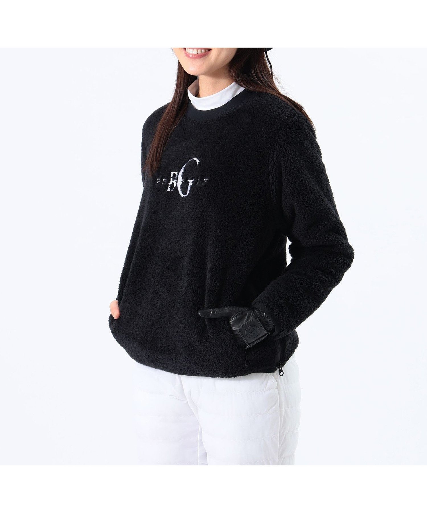 【ビームス ウイメン/BEAMS】のORANGE LABEL / 裏付き ボアフリース プルオーバー インテリア・キッズ・メンズ・レディースファッション・服の通販 founy(ファニー) 　ファッション　Fashion　レディースファッション　Fashion for Women　トップス・カットソー　Cut & Sew Tops　カジュアルプルオーバー・ニットトップス　Pullovers & Knit Tops / Casual Pullovers　アウトドア　Outdoor Clothing　アメリカン　American Style　インナー　Innerwear　ウォーム　Warm Fabric　軽量　Lightweight, Ultra Light　定番　Standard, Basic Item　ポロシャツ　Polo Shirt, Collared Tee　メッシュ　Mesh, Net Fabric　モックネック　Mock Neck, Short Turtleneck　A/W・秋冬　Autumn/Winter　ゴルフ　Golf　BLACK|ID: prp329100004734163 ipo3291000000034197189