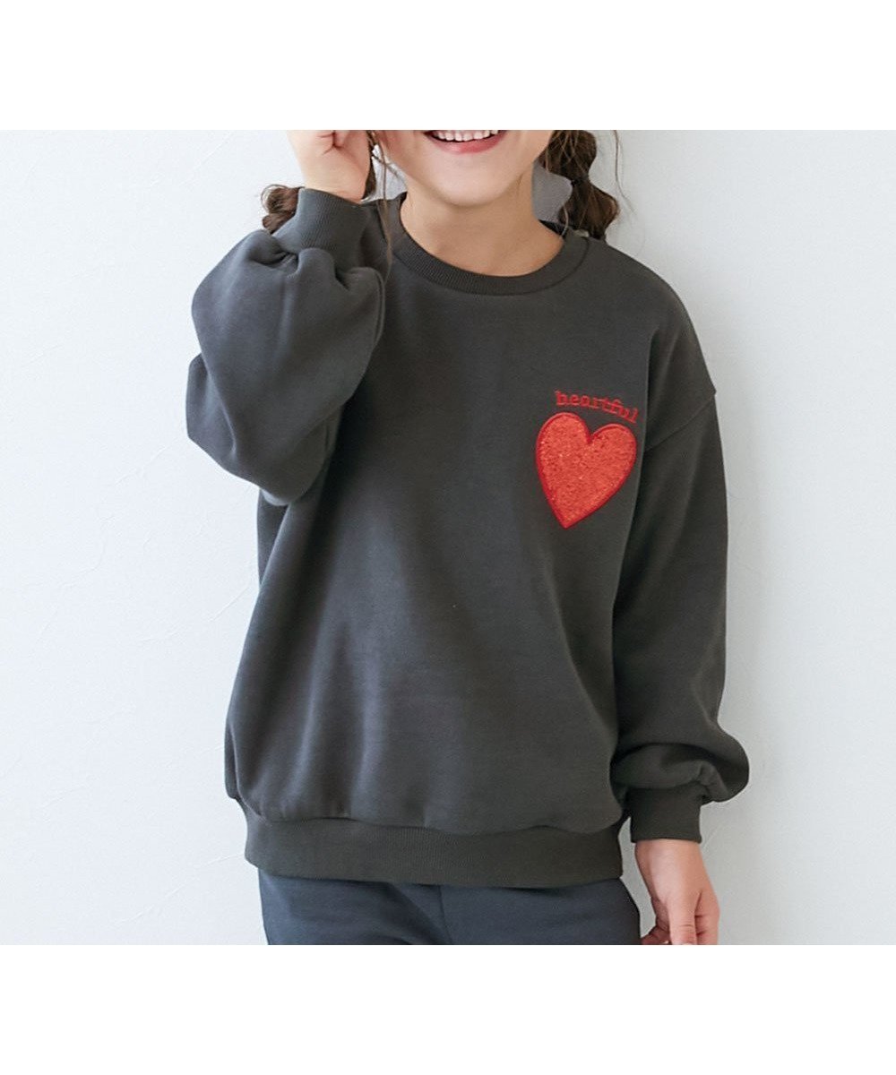 【デビロック/devirock / KIDS】のキラキラ ハート 裏起毛トレーナー トレーナー トップス 25AW インテリア・キッズ・メンズ・レディースファッション・服の通販 founy(ファニー) ファッション Fashion キッズファッション Fashion for Kids トップス・カットソー Cut & Sew Tops デニム Denim, Jeans Material トレーナー Sweatshirt, Trainer ワイド Wide, Wide Fit おすすめ Recommended / Our Picks 2025年 2025 2025-2026秋冬・A/W Autumn/Winter 2025–26 AW25–26 001-スミクロ|ID: prp329100004734170 ipo3291000000034540772