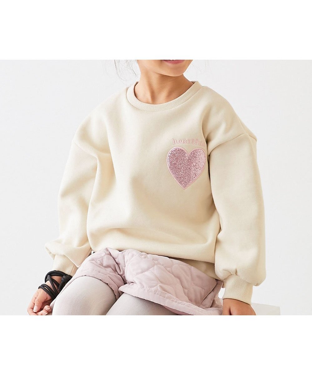 【デビロック/devirock / KIDS】のキラキラ ハート 裏起毛トレーナー トレーナー トップス 25AW インテリア・キッズ・メンズ・レディースファッション・服の通販 founy(ファニー) ファッション Fashion キッズファッション Fashion for Kids トップス・カットソー Cut & Sew Tops デニム Denim, Jeans Material トレーナー Sweatshirt, Trainer ワイド Wide, Wide Fit おすすめ Recommended / Our Picks 2025年 2025 2025-2026秋冬・A/W Autumn/Winter 2025–26 AW25–26 002-アイボリー|ID: prp329100004734170 ipo3291000000034540774