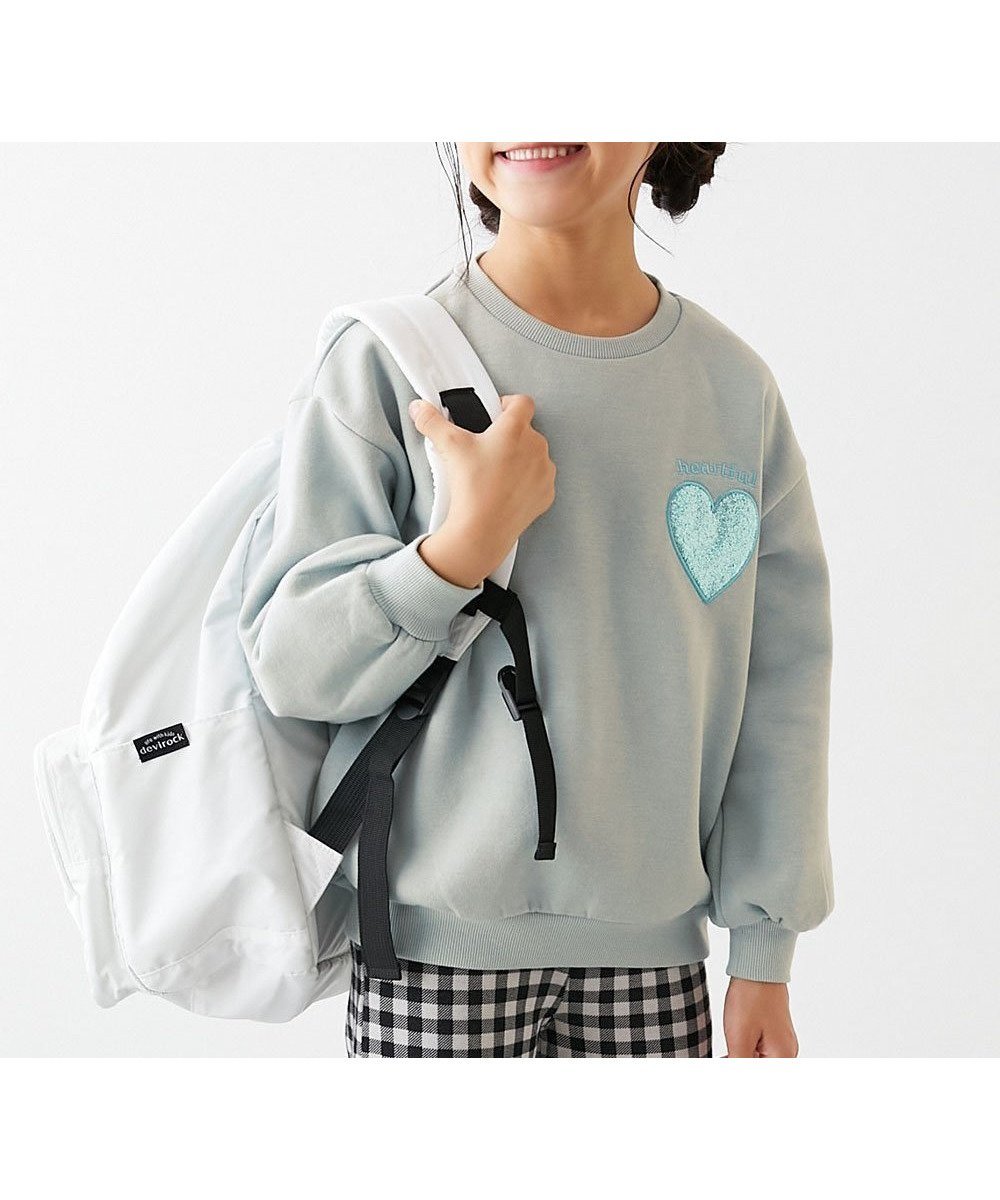 【デビロック/devirock / KIDS】のキラキラ ハート 裏起毛トレーナー トレーナー トップス 25AW インテリア・キッズ・メンズ・レディースファッション・服の通販 founy(ファニー) ファッション Fashion キッズファッション Fashion for Kids トップス・カットソー Cut & Sew Tops デニム Denim, Jeans Material トレーナー Sweatshirt, Trainer ワイド Wide, Wide Fit おすすめ Recommended / Our Picks 2025年 2025 2025-2026秋冬・A/W Autumn/Winter 2025–26 AW25–26 004-セージ|ID: prp329100004734170 ipo3291000000034540775