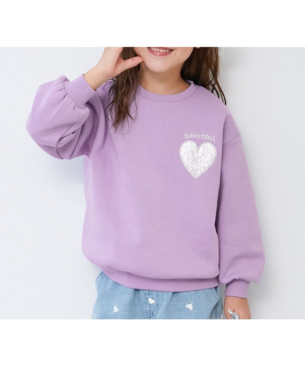 【デビロック/devirock / KIDS】のキラキラ ハート 裏起毛トレーナー トレーナー トップス 25AW インテリア・キッズ・メンズ・レディースファッション・服の通販 founy(ファニー) ファッション Fashion キッズファッション Fashion for Kids トップス・カットソー Cut & Sew Tops デニム Denim, Jeans Material トレーナー Sweatshirt, Trainer ワイド Wide, Wide Fit おすすめ Recommended / Our Picks 2025年 2025 2025-2026秋冬・A/W Autumn/Winter 2025–26 AW25–26 005-Gライラック|ID: prp329100004734170 ipo3291000000034540776