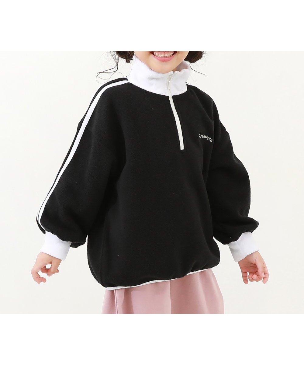 【デビロック/devirock / KIDS】のエアリーフリース ハーフジップ プルオーバー トレーナー トップス 25AW インテリア・キッズ・メンズ・レディースファッション・服の通販 founy(ファニー) 　ファッション　Fashion　キッズファッション　Fashion for Kids　トップス・カットソー　Cut & Sew Tops　スニーカー　Sneakers, Trainers　トレンド　Trend, Trending Now　トレーナー　Sweatshirt, Trainer　ミニスカート　Mini Skirt, Short Skirt　ロング　Long, Long-Length　おすすめ　Recommended / Our Picks　2025年　2025　2025-2026秋冬・A/W　Autumn/Winter 2025–26 AW25–26　001-ライン-ブラック|ID: prp329100004734244 ipo3291000000034405648