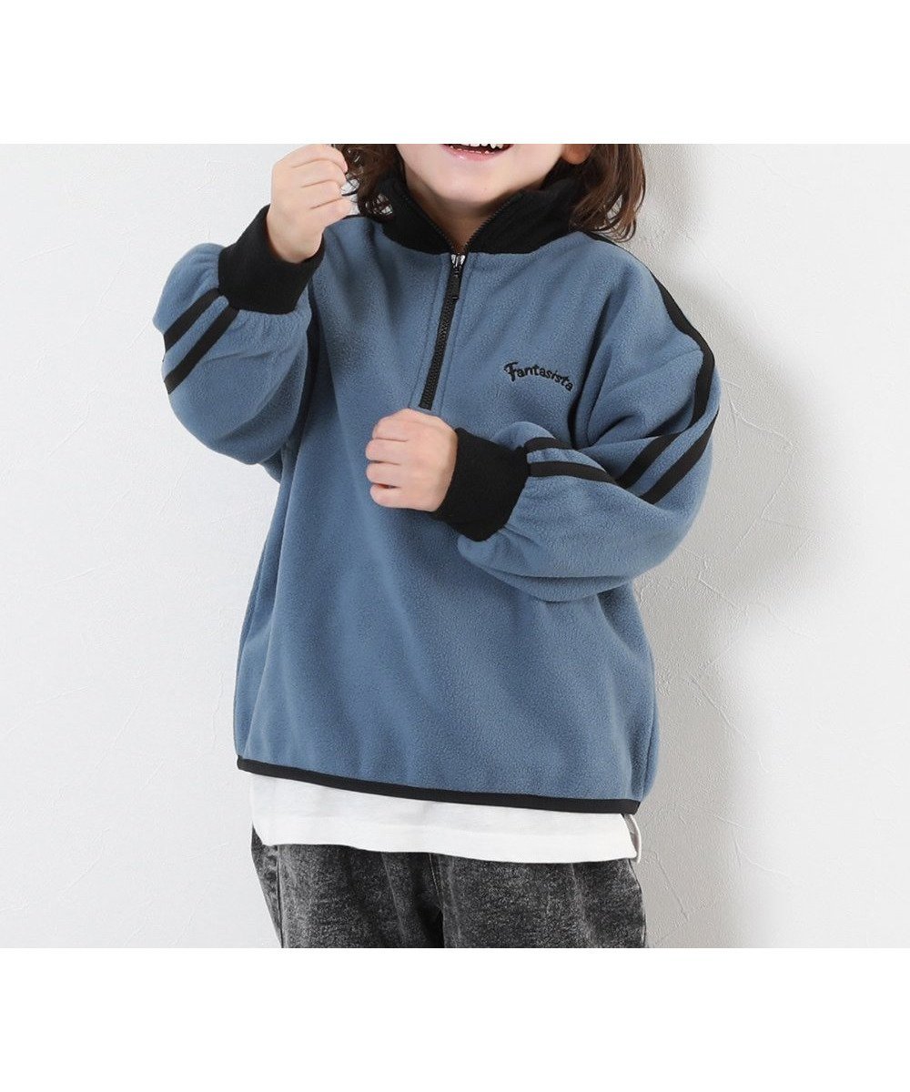 【デビロック/devirock / KIDS】のエアリーフリース ハーフジップ プルオーバー トレーナー トップス 25AW インテリア・キッズ・メンズ・レディースファッション・服の通販 founy(ファニー) 　ファッション　Fashion　キッズファッション　Fashion for Kids　トップス・カットソー　Cut & Sew Tops　スニーカー　Sneakers, Trainers　トレンド　Trend, Trending Now　トレーナー　Sweatshirt, Trainer　ミニスカート　Mini Skirt, Short Skirt　ロング　Long, Long-Length　おすすめ　Recommended / Our Picks　2025年　2025　2025-2026秋冬・A/W　Autumn/Winter 2025–26 AW25–26　005-ライン-ブルーグレー|ID: prp329100004734244 ipo3291000000034405654