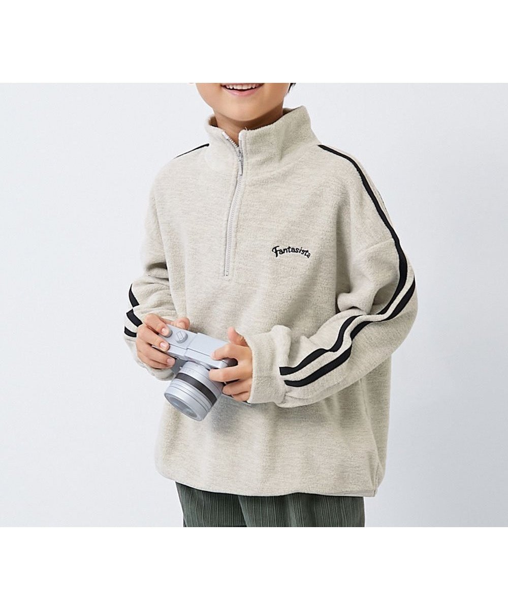 【デビロック/devirock / KIDS】のエアリーフリース ハーフジップ プルオーバー トレーナー トップス 25AW インテリア・キッズ・メンズ・レディースファッション・服の通販 founy(ファニー) 　ファッション　Fashion　キッズファッション　Fashion for Kids　トップス・カットソー　Cut & Sew Tops　スニーカー　Sneakers, Trainers　トレンド　Trend, Trending Now　トレーナー　Sweatshirt, Trainer　ミニスカート　Mini Skirt, Short Skirt　ロング　Long, Long-Length　おすすめ　Recommended / Our Picks　2025年　2025　2025-2026秋冬・A/W　Autumn/Winter 2025–26 AW25–26　008-ライン-オートミール|ID: prp329100004734244 ipo3291000000034405660