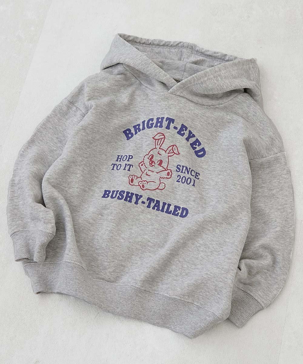 【デビロック/devirock / KIDS】のデビラボ プリント プルパーカー プルパーカー パーカー トップス 25AW インテリア・キッズ・メンズ・レディースファッション・服の通販 founy(ファニー) 　ファッション　Fashion　キッズファッション　Fashion for Kids　トップス・カットソー　Cut & Sew Tops　トレンド　Trend, Trending Now　パーカー　Hoodie, Parka　プリント　Print, Printed Pattern　おすすめ　Recommended / Our Picks　2025年　2025　2025-2026秋冬・A/W　Autumn/Winter 2025–26 AW25–26　005-ウサギ-杢グレー|ID: prp329100004734248 ipo3291000000034405582