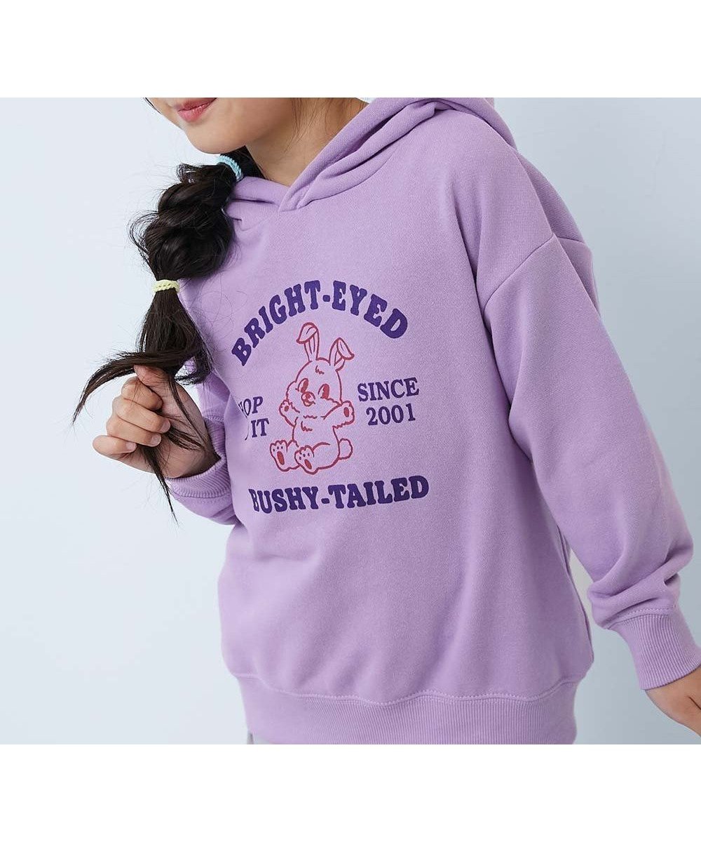 【デビロック/devirock / KIDS】のデビラボ プリント プルパーカー プルパーカー パーカー トップス 25AW インテリア・キッズ・メンズ・レディースファッション・服の通販 founy(ファニー) 　ファッション　Fashion　キッズファッション　Fashion for Kids　トップス・カットソー　Cut & Sew Tops　トレンド　Trend, Trending Now　パーカー　Hoodie, Parka　プリント　Print, Printed Pattern　おすすめ　Recommended / Our Picks　2025年　2025　2025-2026秋冬・A/W　Autumn/Winter 2025–26 AW25–26　006-ウサギ-Gライラック|ID: prp329100004734248 ipo3291000000034405583