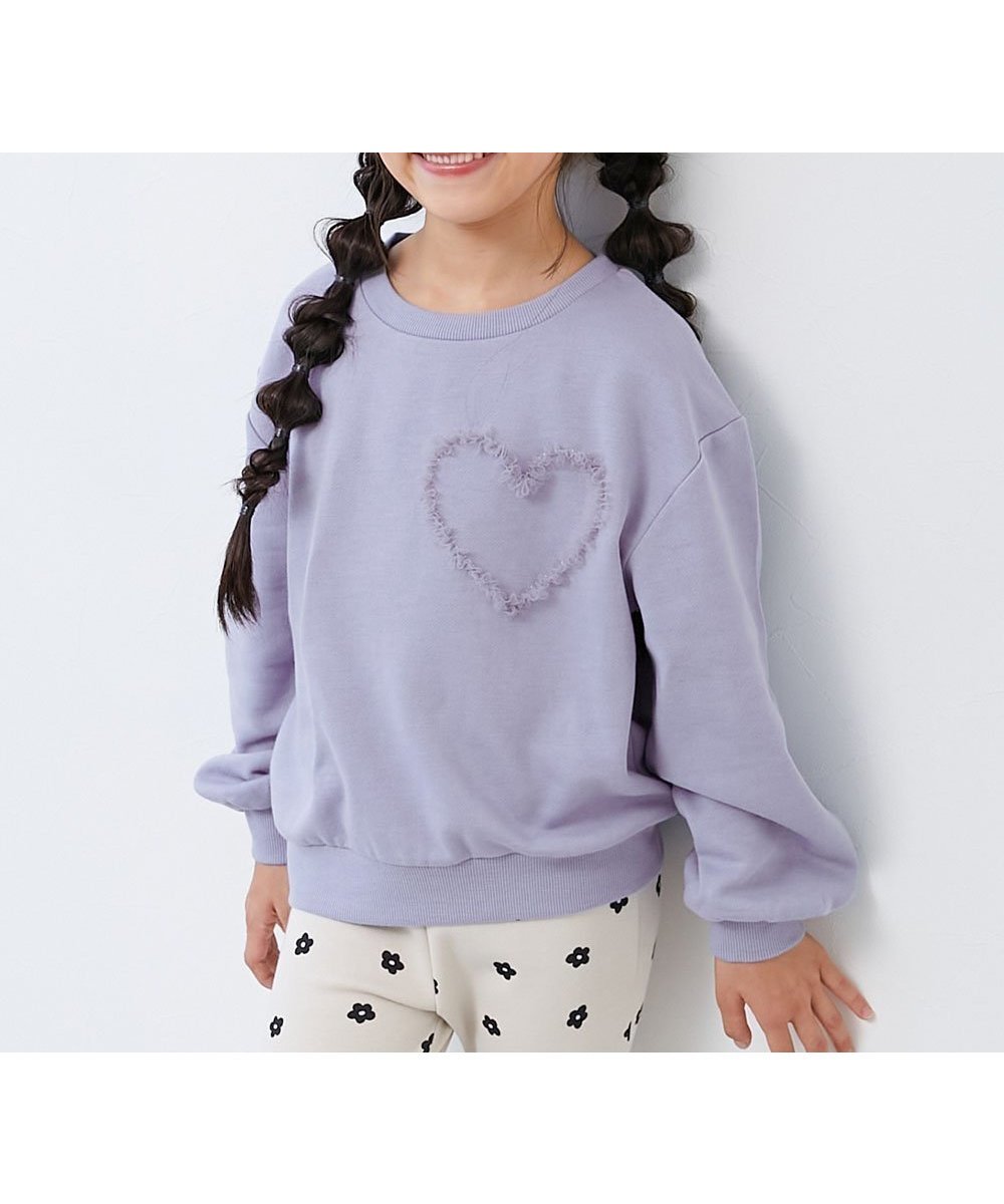 【デビロック/devirock / KIDS】のチュールモチーフ 裏起毛トレーナー トレーナー トップス 25AW インテリア・キッズ・メンズ・レディースファッション・服の通販 founy(ファニー) 　ファッション　Fashion　キッズファッション　Fashion for Kids　トップス・カットソー　Cut & Sew Tops　チュール　Tulip, Tulip Motif　デニム　Denim, Jeans Material　トレーナー　Sweatshirt, Trainer　ワイド　Wide, Wide Fit　おすすめ　Recommended / Our Picks　2025年　2025　2025-2026秋冬・A/W　Autumn/Winter 2025–26 AW25–26　010-ハート-Gブルー|ID: prp329100004734301 ipo3291000000034417540