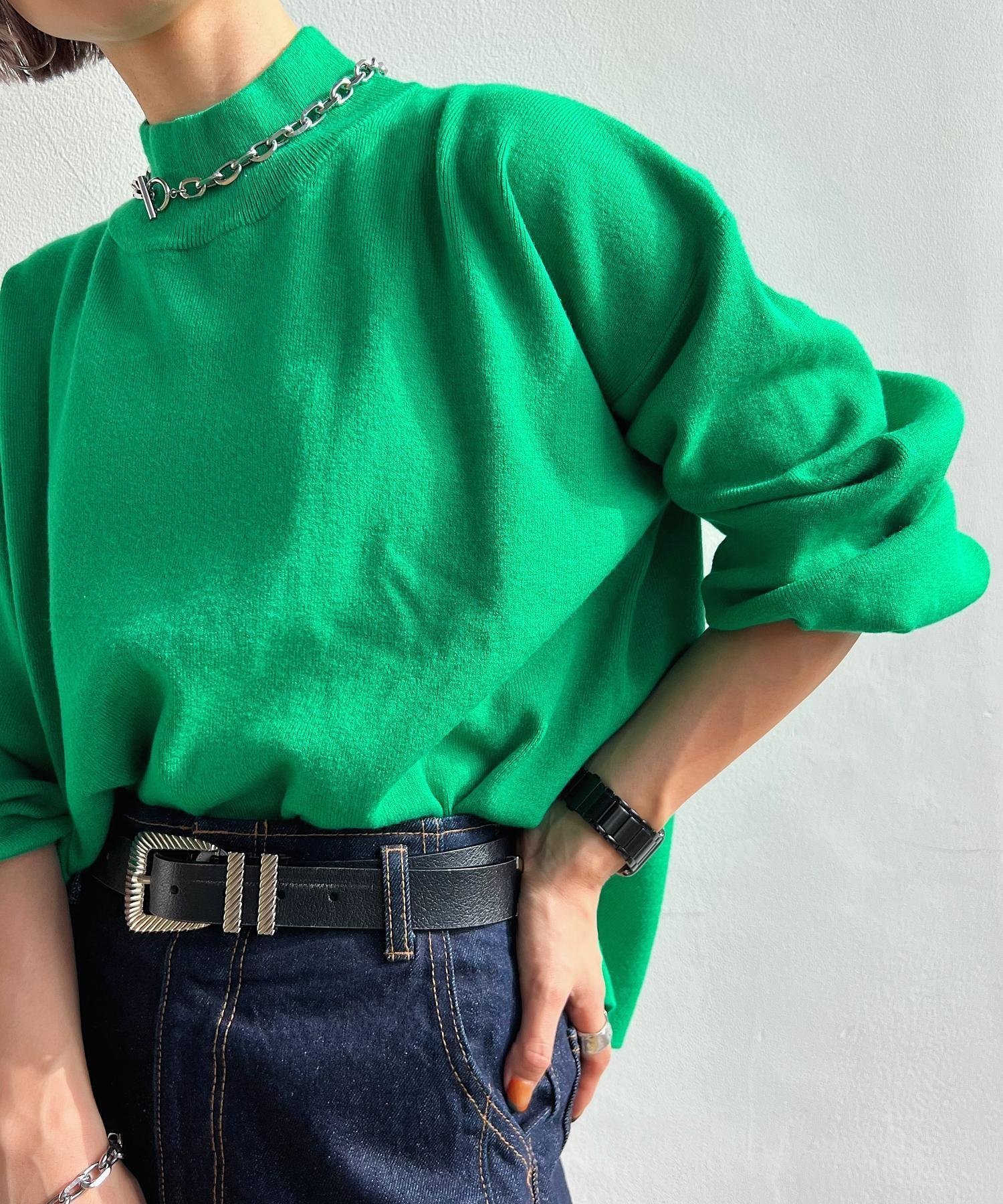 【ページボーイ/PAGEBOY】のハイネックボリュームニット インテリア・キッズ・メンズ・レディースファッション・服の通販 founy(ファニー) 　ファッション　Fashion　レディースファッション　Fashion for Women　トップス・カットソー　Cut & Sew Tops　ニット　Knit Tops & Sweaters　洗える　Machine Washable　ショルダー　Shoulder, Shoulder Strap　スリット　Slit, Slit Detail　ドロップ　Drop Shoulder, Dropped Style　定番　Standard, Basic Item　人気　Popular, Best Seller　フロント　Front, Front Design　ベーシック　Basic, Essential　冬　Winter / This Winter　再入荷　Restock / Back in Stock　プチプライス・低価格　Affordable / Budget Price　グリーン75|ID: prp329100004734324 ipo3291000000034417202