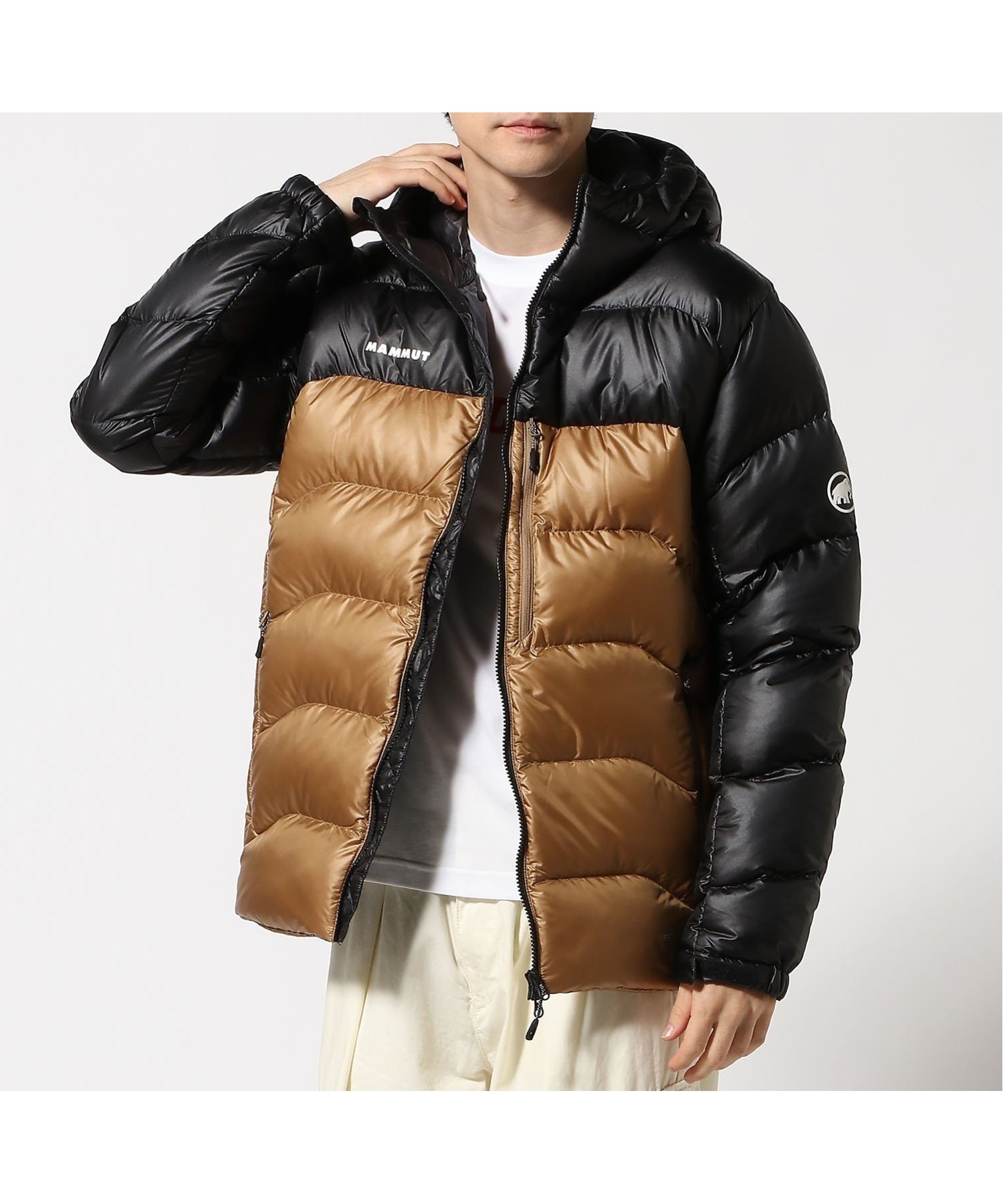 【マムート/MAMMUT / MEN】のMAMMUT/【公式】グラビティ インサレーション フーデッド ジャケット アジアンフィット インテリア・キッズ・メンズ・レディースファッション・服の通販 founy(ファニー) 　ファッション　Fashion　メンズファッション　Fashion for Men　カフス　Cuff Design　軽量　Lightweight, Ultra Light　ジャケット　Jacket, Outerwear　ダウン　Down, Puffer　ドローストリング　Drawstring, Pull Cord　パターン　Pattern, Design Print　フィット　Fit, Slim Fit　フロント　Front, Front Design　ポケット　Pocket, Pocket Detail　dark sand-black|ID: prp329100004734330 ipo3291000000034198218