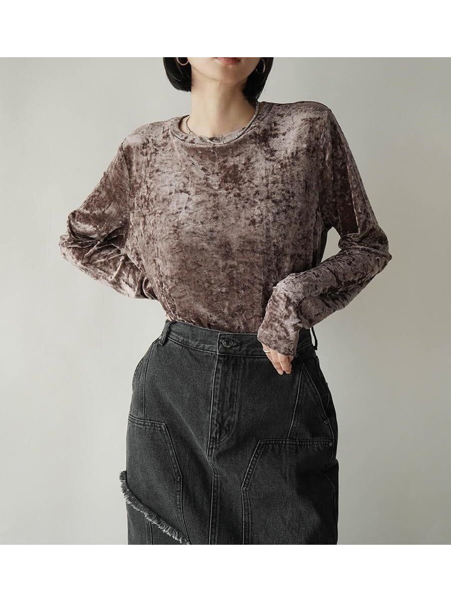 【ラシュッド/LASUD】のベロアロングスリーブプルオーバー インテリア・キッズ・メンズ・レディースファッション・服の通販 founy(ファニー) ファッション Fashion レディースファッション Fashion for Women トップス・カットソー Cut & Sew Tops カジュアルプルオーバー・ニットトップス Pullovers & Knit Tops / Casual Pullovers ベロアトップス Velour Tops / Velvet-Look Items おすすめ Recommended / Our Picks インナー Innerwear ジャケット Jacket, Outerwear ベロア Velour, Soft Velvet エレガント 上品 Elegant A/W・秋冬 Autumn/Winter ブラウン|ID: prp329100004734455 ipo3291000000034488595