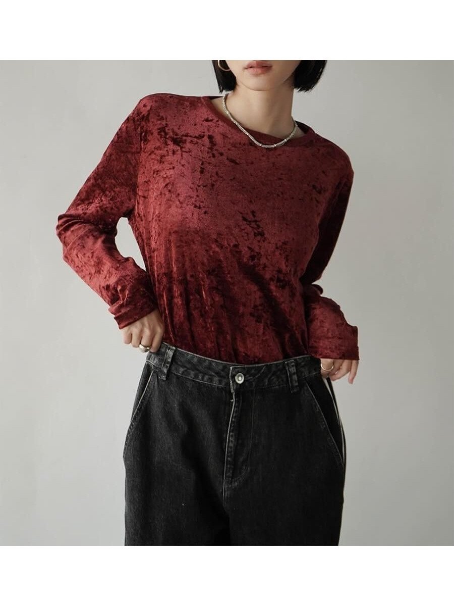【ラシュッド/LASUD】のベロアロングスリーブプルオーバー インテリア・キッズ・メンズ・レディースファッション・服の通販 founy(ファニー) ファッション Fashion レディースファッション Fashion for Women トップス・カットソー Cut & Sew Tops カジュアルプルオーバー・ニットトップス Pullovers & Knit Tops / Casual Pullovers ベロアトップス Velour Tops / Velvet-Look Items おすすめ Recommended / Our Picks インナー Innerwear ジャケット Jacket, Outerwear ベロア Velour, Soft Velvet エレガント 上品 Elegant A/W・秋冬 Autumn/Winter エンジ|ID: prp329100004734455 ipo3291000000034488596