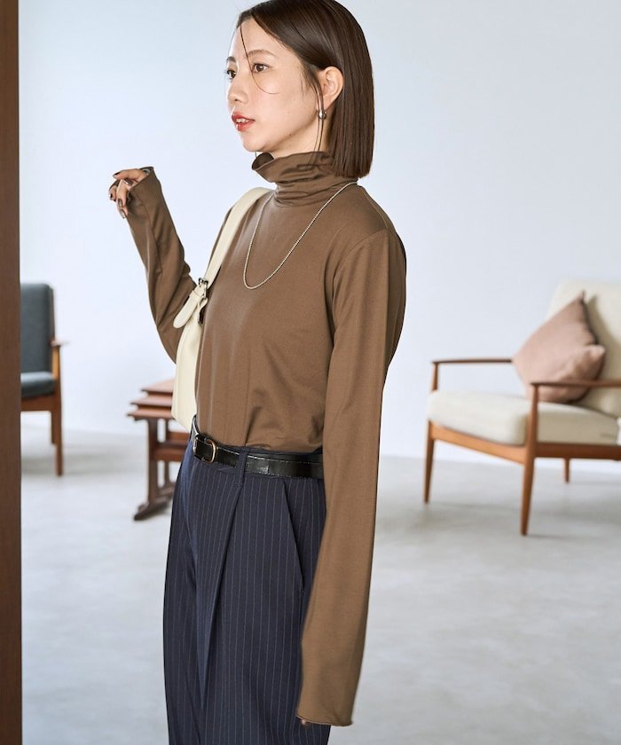 【フリークスストア/FREAK'S STORE】のマシュマロタッチ タートルネック ロングスリーブ トップス【限定展開】 25AW インテリア・キッズ・メンズ・レディースファッション・服の通販 founy(ファニー) 　ファッション　Fashion　レディースファッション　Fashion for Women　トップス・カットソー　Cut & Sew Tops　タートルネック・ハイネックトップス　Turtlenecks & High-Neck Tops　インナー　Innerwear　カットソー　Cut and Sewn Top　スリーブ　Sleeve, Long Sleeve / Short Sleeve　タートルネック　Turtleneck, High Neck　長袖　Long Sleeve, Full Sleeve　フィット　Fit, Slim Fit　ロング　Long, Long-Length　A/W・秋冬　Autumn/Winter　冬　Winter / This Winter　おすすめ　Recommended / Our Picks　2025年　2025　2025-2026秋冬・A/W　Autumn/Winter 2025–26 AW25–26　ブラウン|ID: prp329100004734475 ipo3291000000034302080